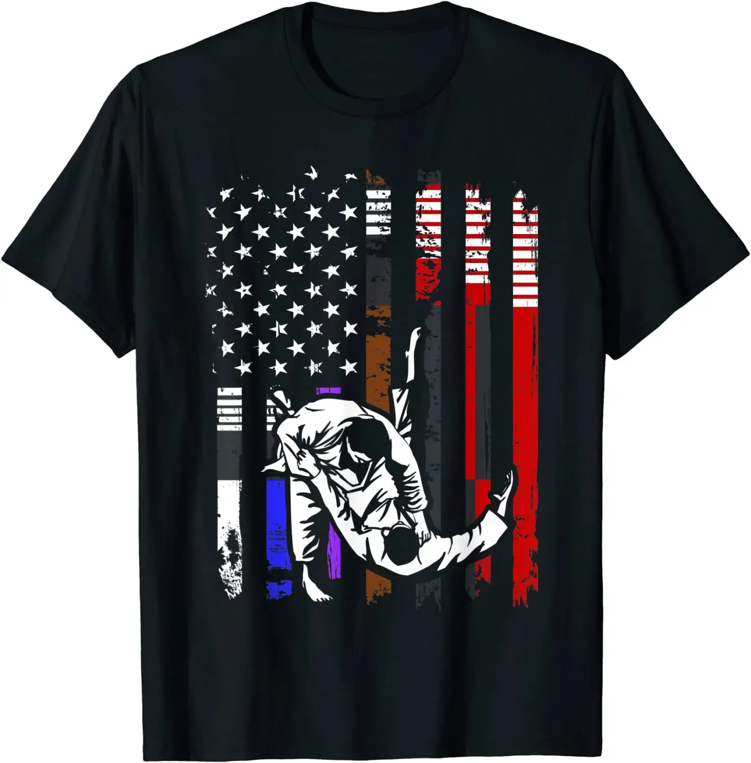 Brazilian Jiu Jitsu Stars & Stripes Rank BJJ Flag Men T-Shirt Short Sleeve Casual Cotton O-Neck Summer T Shirt