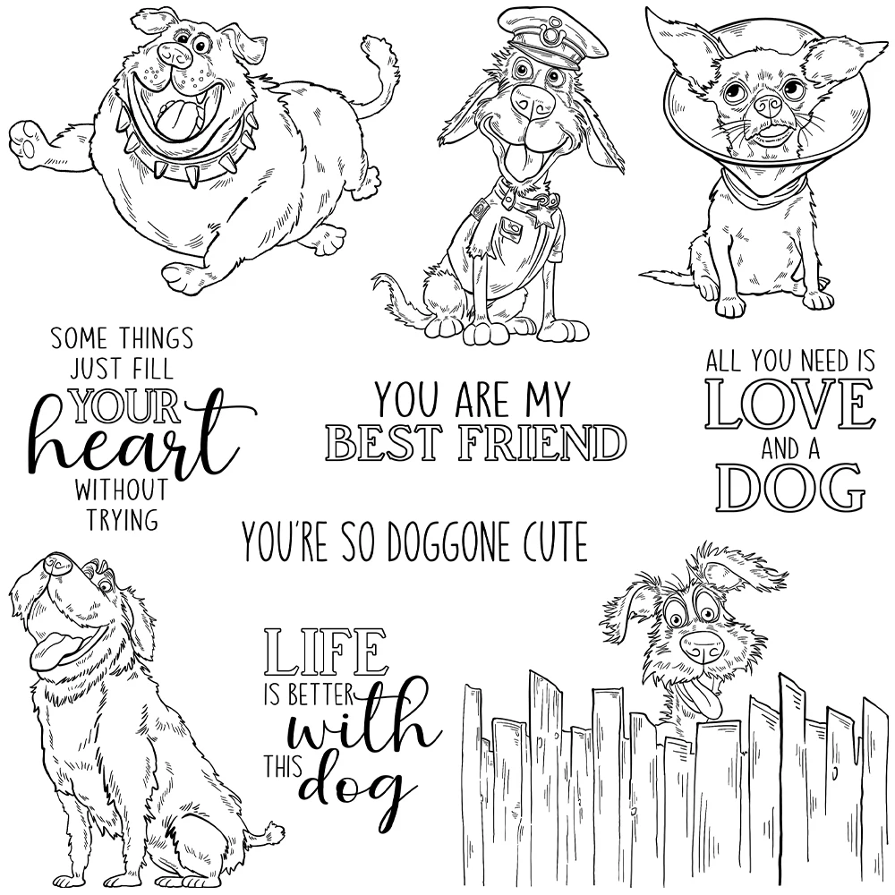 Mangocraft Cartoon Funny Pet Dog Cutting Dies Clear Stamp DIY Scrapbooking Supplies Metal Dies Silicone Stamp Cards Albumy Decor