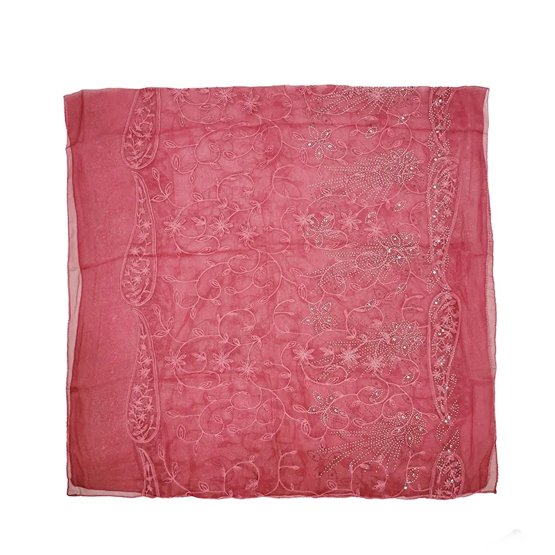 EBAY Sciarpa di seta con punta chiusa e strass ricamati in seta artificiale nuova primavera