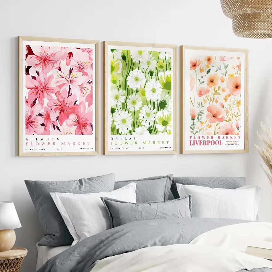 Flower Market Daisy Wall Art Poster Decoration Mural Nordic Canvas Painting Wall Pictures Abstract Prints Aesthetics Home Decor