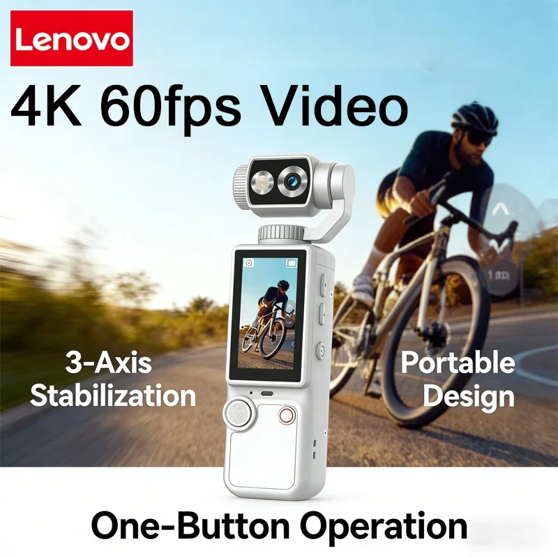

Lenovo 4K HD WiFi Sports Wearable Camera Travel Bicycle Driver Recorder Mini Sports Cam For Motorcycle and Vlogging