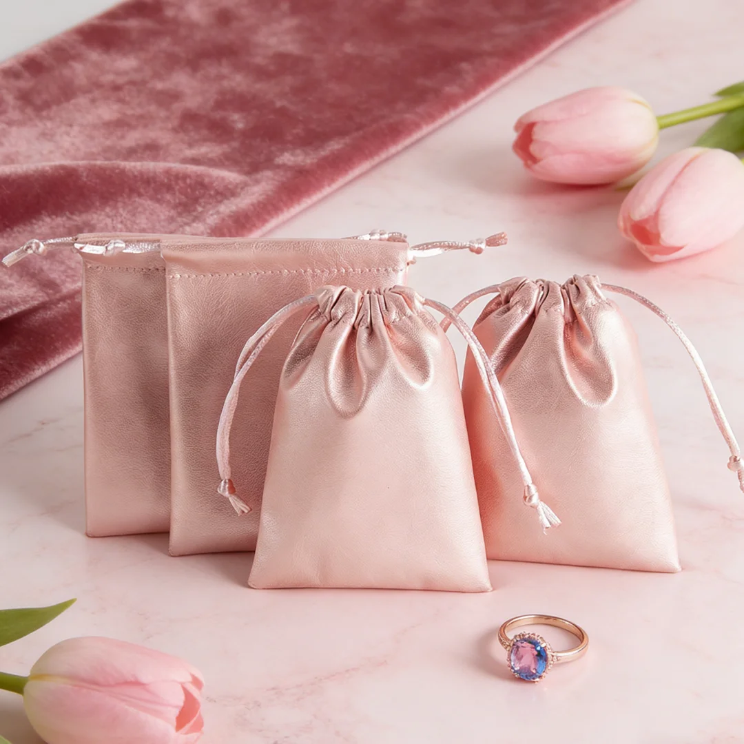 

Набор из 10 роскошных водонепроницаемых мешочков из искусственной кожи на шнурке для упаковки деловых подарков, сувениров, образцов, поделок и промо-пакетов