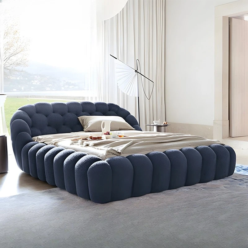 

Bubble fabric bed Modern simple large flat-floor villa Internet celebrity designer furniture