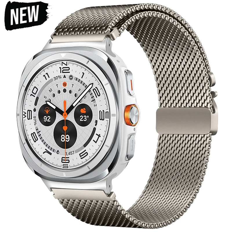 Bracelet en acier inoxydable pour Samsung Galaxy Watch Ultra 47mm, boucle de Parachute, boucle milanaise