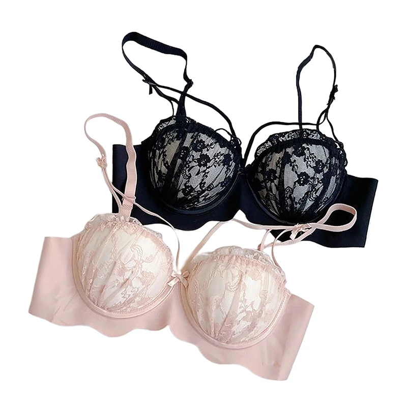 Lace Sexy Breathable Underwear Gathered Wireless Push Up Casual Women Bra