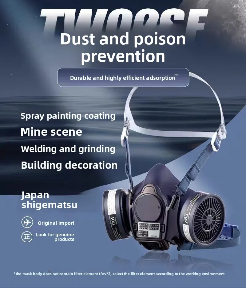 TW02SF Half Face – U2K Dust & Gas Mask for Mining Welding Spray Painting