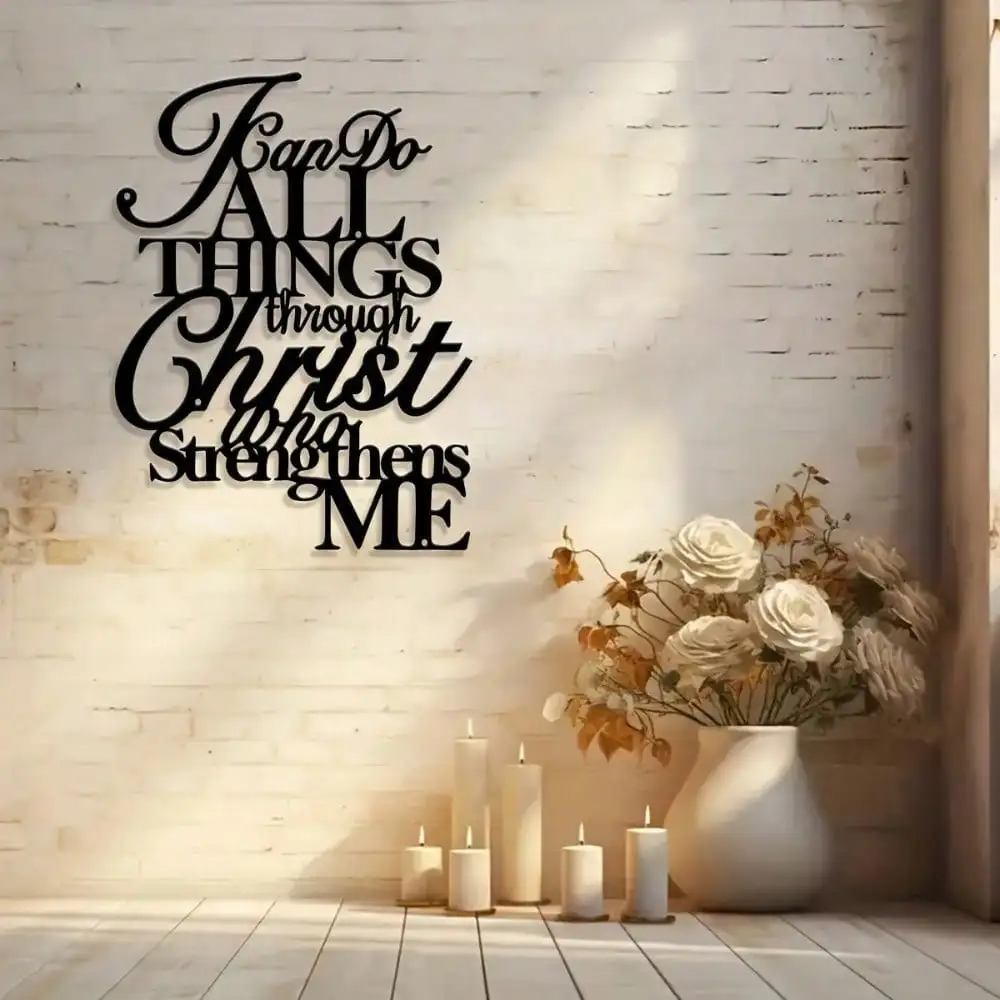 CIFBUY Bible Verse Metal Wall Art Iron Sign Inspirational Plaque Home Gift Easy to Hang
