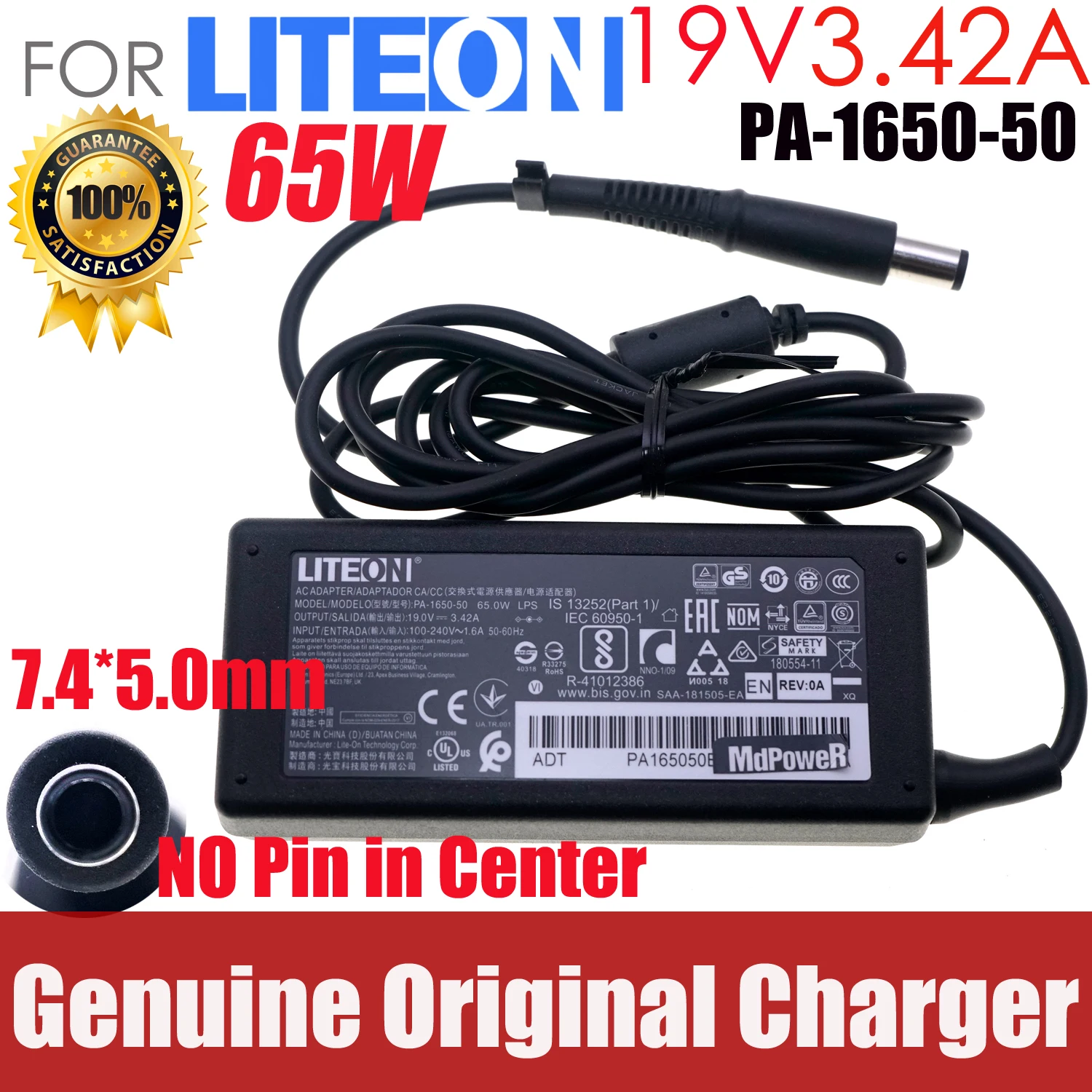 

Genuine Liteon PA-1650-50 65W 19V 3.42A 7.4*5.0mm AC Adapter Charger Power Supply HKA06519034-6J