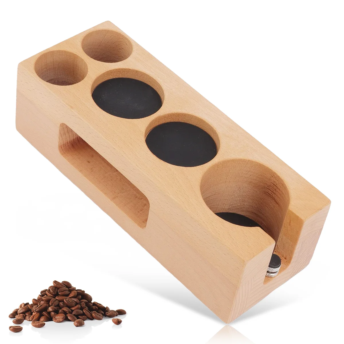 Professional Wooden Coffee Tamper Holder, Elegant and Durable Design, Essential Accessory for Baristas and Coffee Lovers