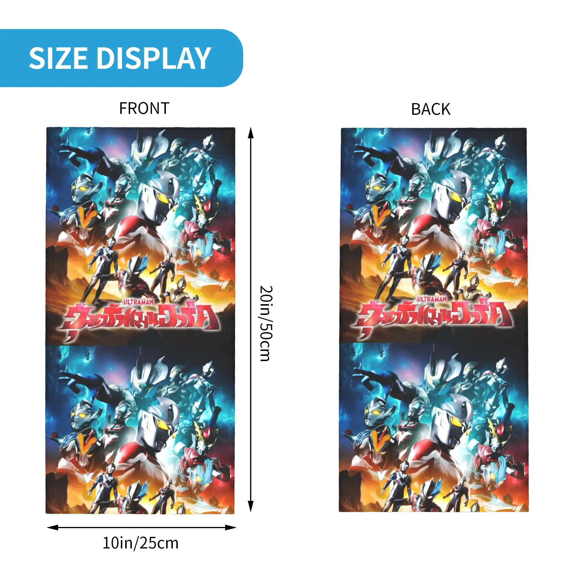 Custom Ultraman Japan Comic Bandana Winter Neck Warmer Men Windproof Wrap Face Scarf for Ski Manga Gaiter Headband view 3