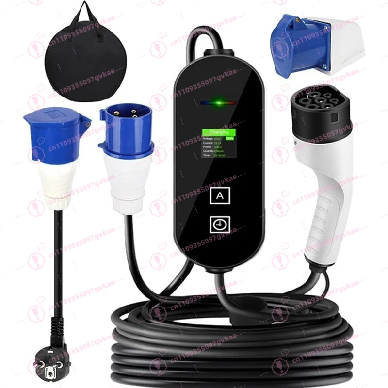 

Кабель для зарядки 16А (европейский стандарт EU PLUG) на 32А (промышленный разъем CEE, британский стандарт, американский стандарт)