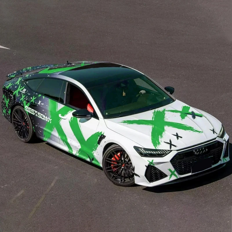 Custom Racing Design Full Body 1.52*18M PET Matte Car Wrapping Vinyl Roll Air Channel Printed Vehicle Vinyl Wrap view 2