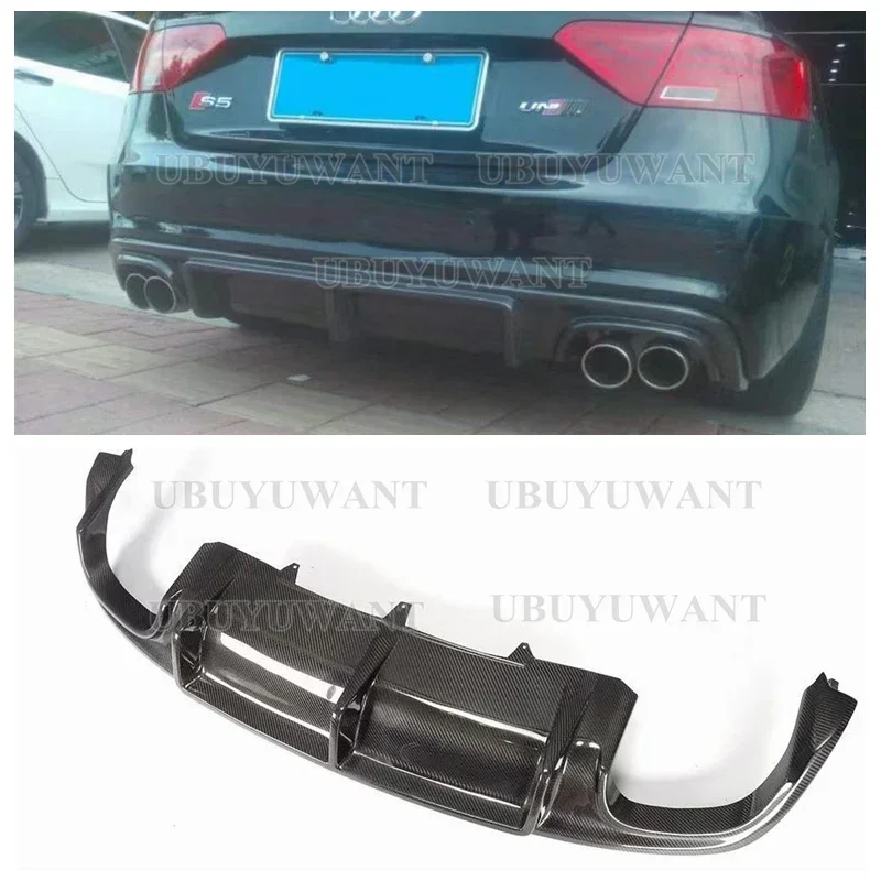 Rear Bumper Diffuser Lip Spoiler For Audi A5 Sline S5 2DOORS 4doors Convertible  2012-2016 Real Carbon fiber Non for A5 Standard