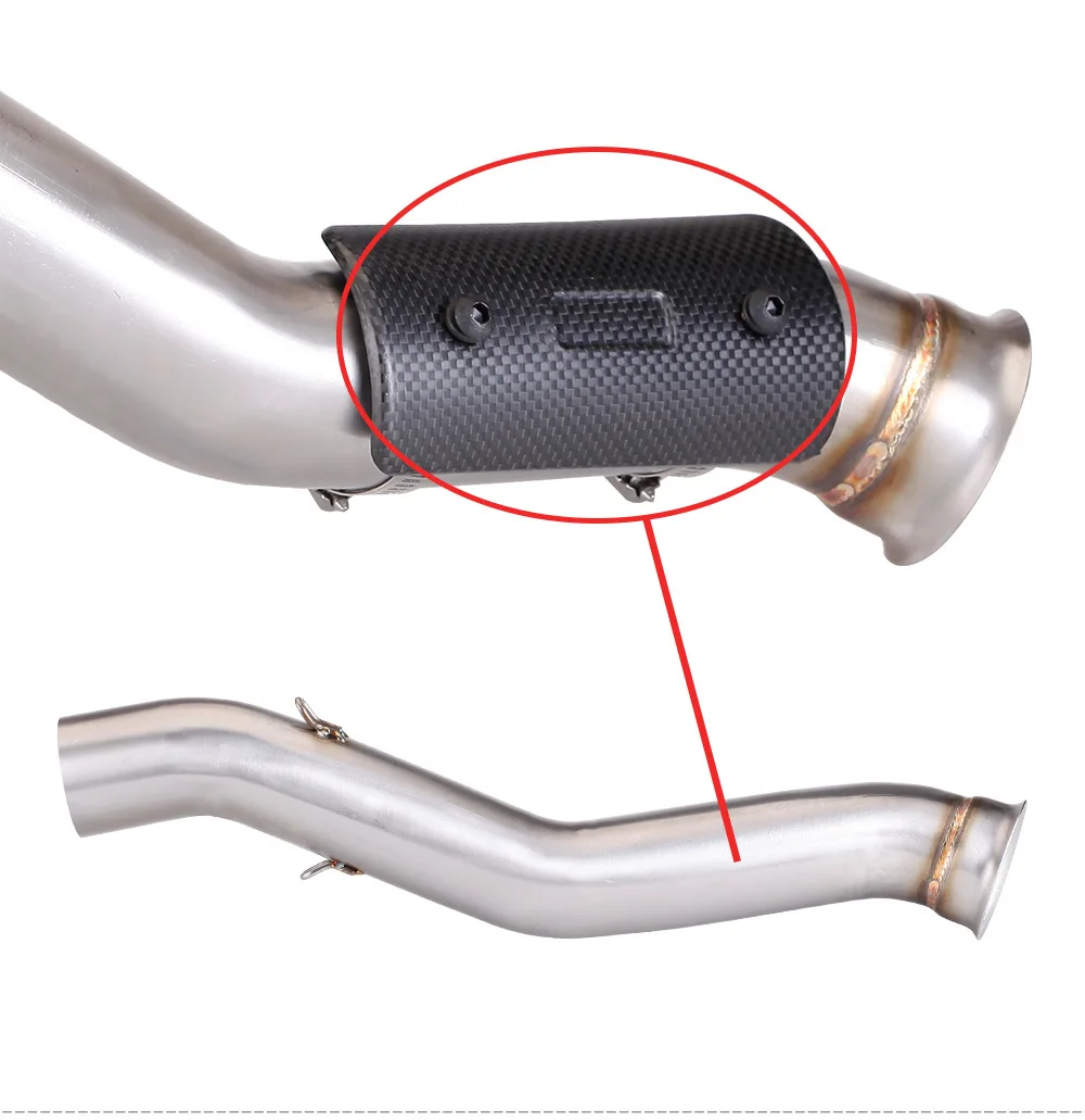 ل KTM 790 890 Adventur 19-25 Adventur 790 890 Escape دراجة نارية العادم الخمار ربط الأنابيب الانزلاق على مع لوحة حماية الكربون #4