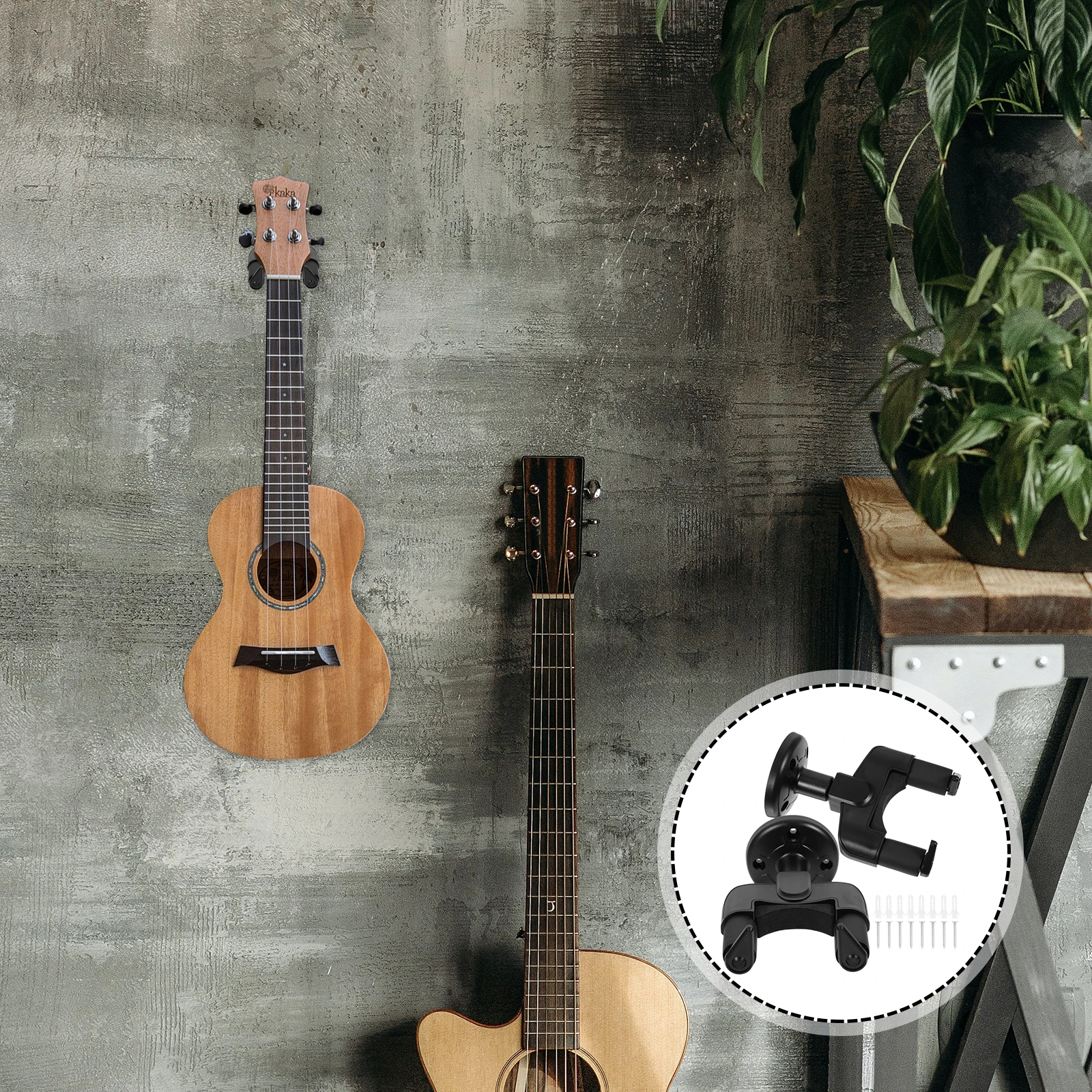 

2 Sets Rosin Musical Instrument Hanger Brackets Violin Hooks Eva Sponge Ukulele Decor