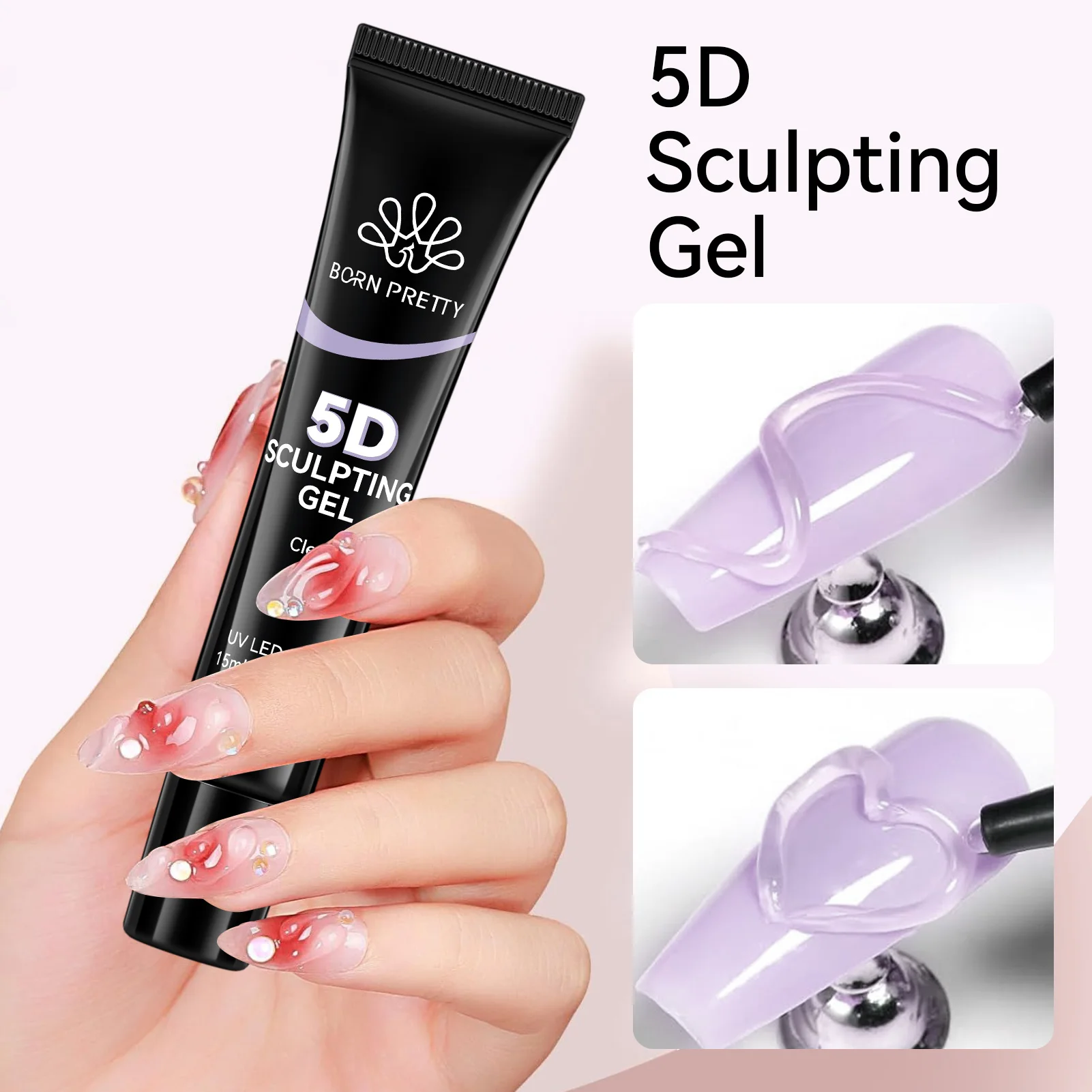 BORN PRETTY 15ml 5D Sculpting Carvings & Shapes Gel Ingewikkelde Bloem Fruit 3D Ontwerpen Nail Art Gel Vernis Manicure