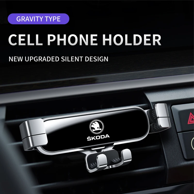 Car Mounted Retractable Phone Holder With Ventilation Opening For Skoda Octavia 2 3 Rapid Kodiaq Karoq Fabia Kamiq Superb - view 2