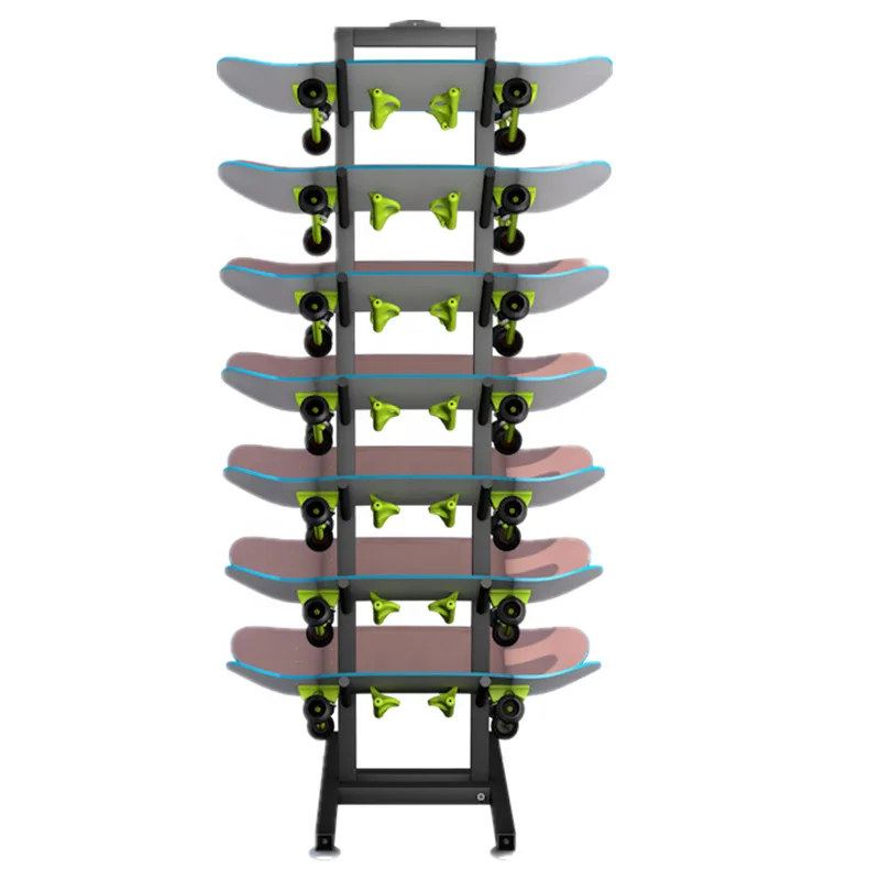 custom，Sports Goods Skateboard Display Rack Sturdy Floor Standing Multi-layer Skateboard Storage Racks