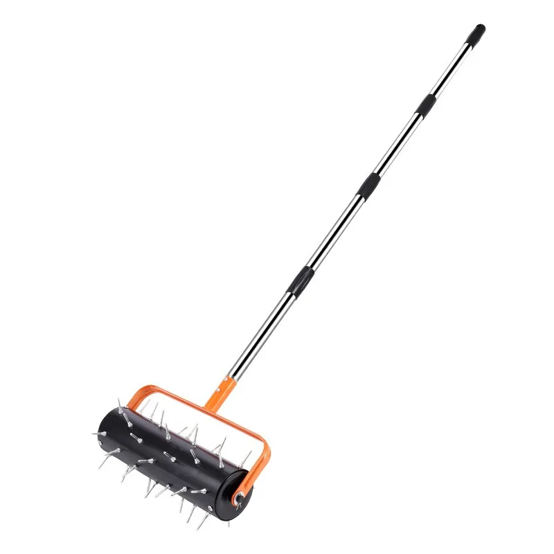 Portable Lawn Spike Aerator Roller Durable Garden Soil Aeration Cultivator Tool for Yard Lawn Care