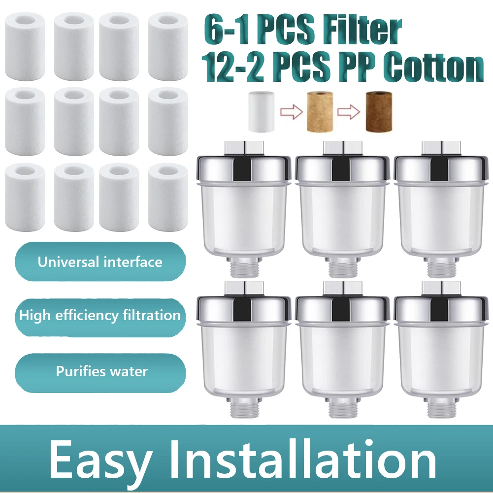 

Bath Filter Shower Filter Transparent Universal Connection Switch Hard Water Softener 5 Micron PP Cotton Filter for Home Kitchen