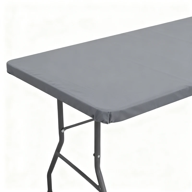 Homaxy-cubiertas de mesa rectangulares, Protector de mesa ajustado elástico de poliéster para cena, pícnic al aire libre, manteles impermeables para acampar