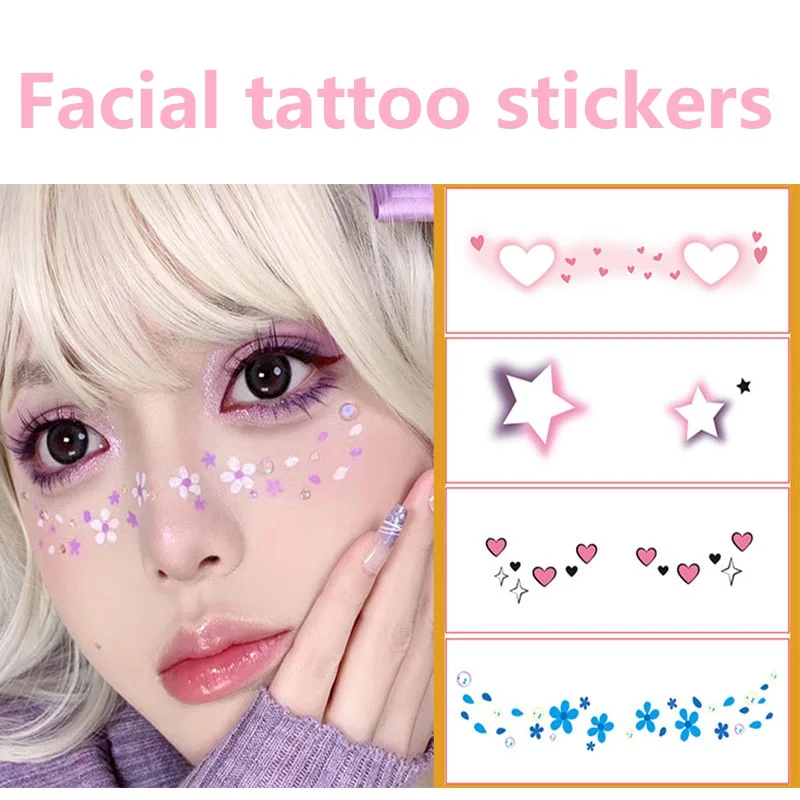 New Mini Tattoo Sticker Waterproof Temporary Tattoos for Women Transfer Tattoos for Children Festival Glitters Face Stickers