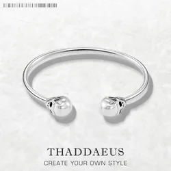Pulsera brazalete calavera estilo europeo moda Karma Rebel joyería regalo para Mujeres Hombres nueva plata fina esterlina 925