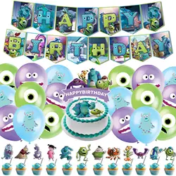 Neue Monsters Universität Thema Geburtstag Party Dekoration Lieferungen Ziehen Banner Kuchen Flagge Ballon Set Baby Dusche Kid Mädchen Jungen Geschenk