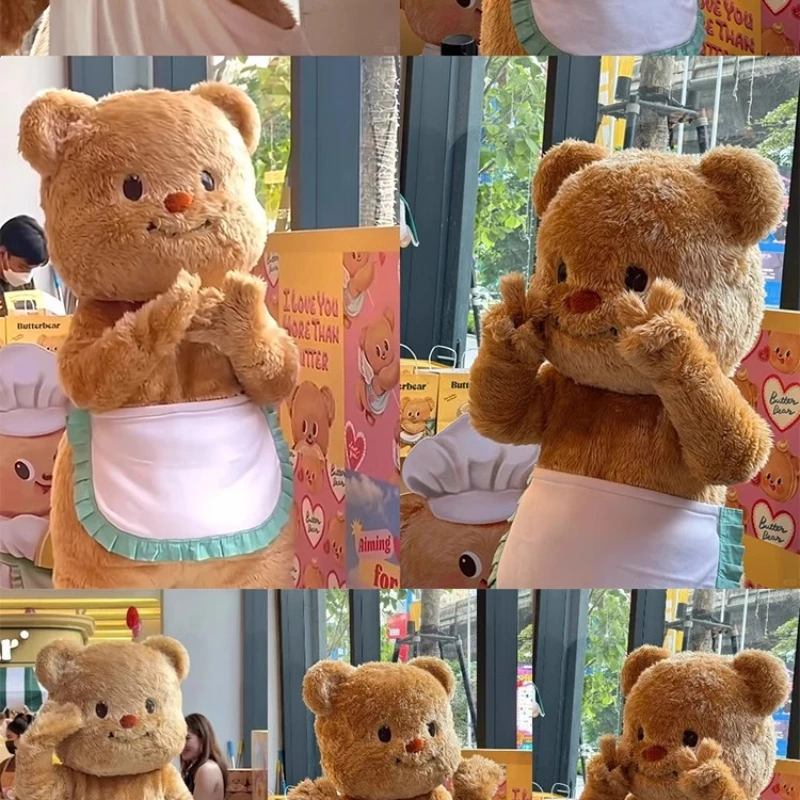 Simbok New Bear Plush Mascot Costume Doll Wearing Apron Joints Bear Head Birthday Party Costumes