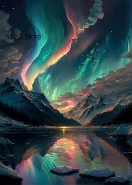 500 Pieces Jigsaw Puzzle Aurora Borealis Landscape Assembling Picture Adults Anti Stress Puzzles Toys For Kids Games Xmas Gift