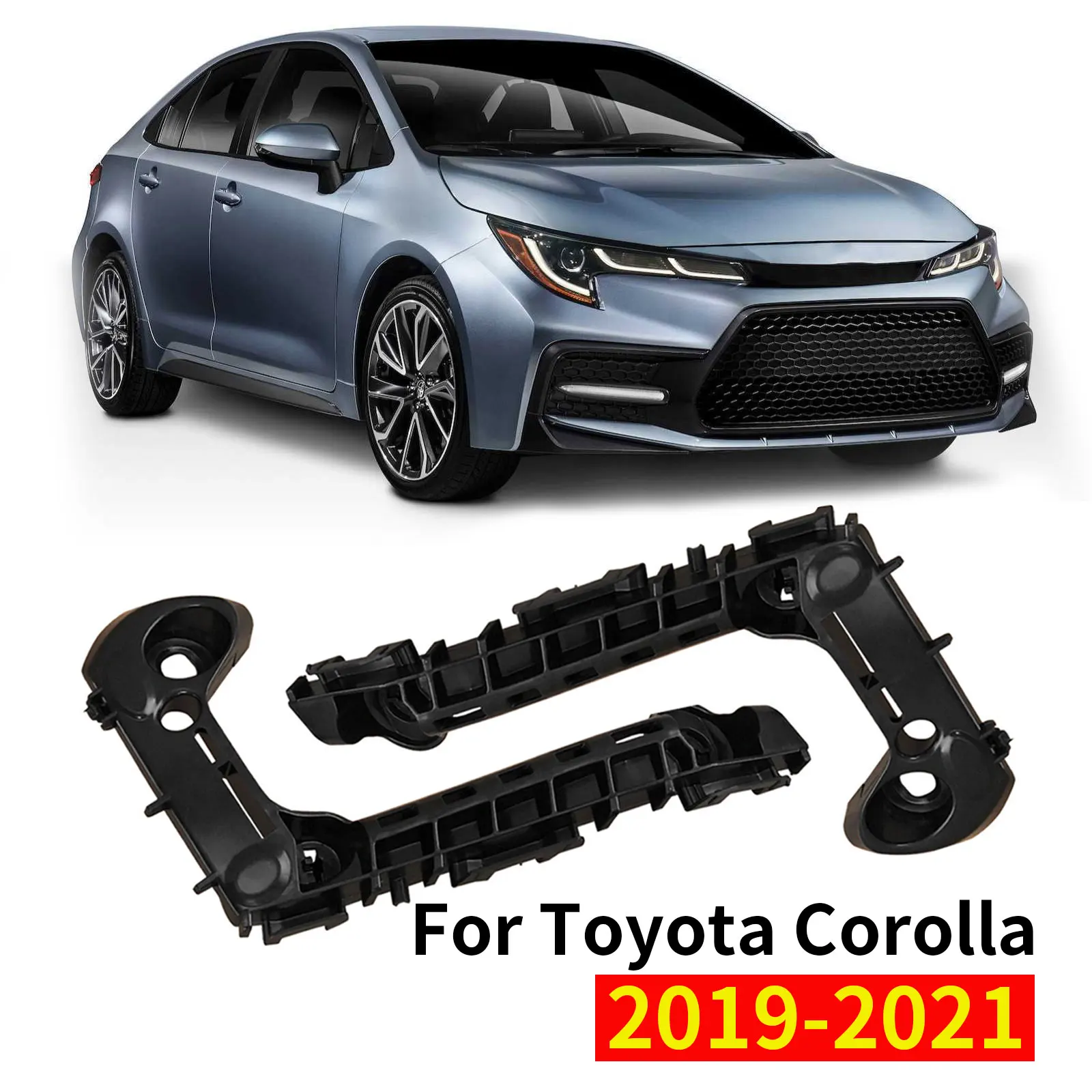 1Pair For 2019 2021 Toyota Corolla LE XLE Front Bumper Brackets Retainers Left Right 52116-02460 52115-02480