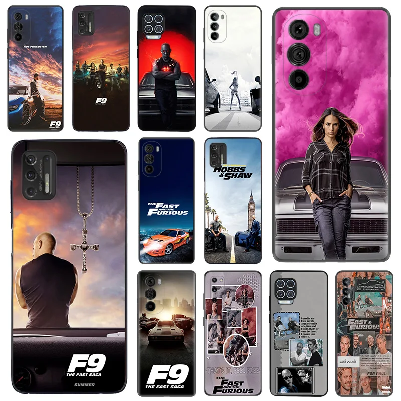 Black Matte Phone Case for Motorola Moto G50 G73 G53 G72 G52 G30 G31 G60 G71 G22 G9 Plus G60S Fast Furious 9 Soft Cover