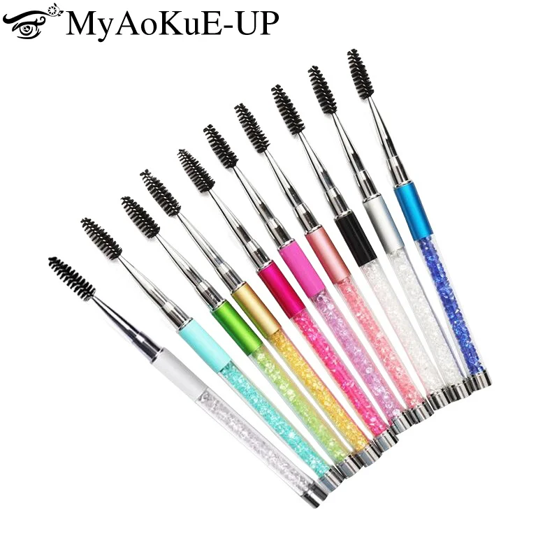 1 stücke Diamant Wimpern Pinsel Augenbraue Kamm Mascara Wands Applikator Stirn Heben Micro Pinsel Lash Verlängerung Liefert Make-Up-Tool