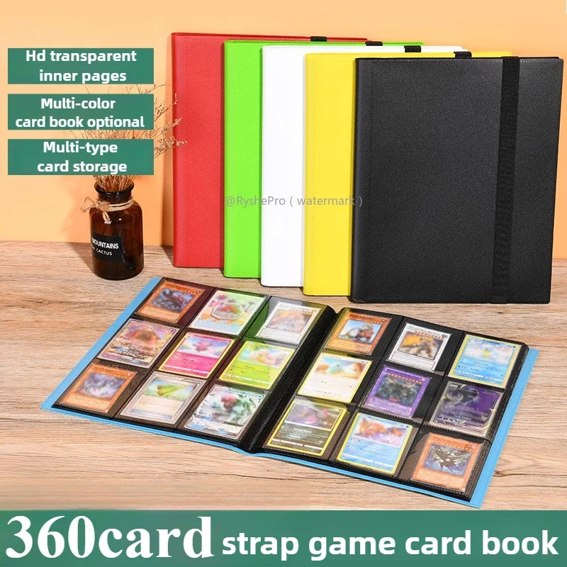Kaartbinder met 9-pocket Trading Card Album Display Binder 360 zijladen zakhouder voor TCG Yugioh MTG Game Card Book
