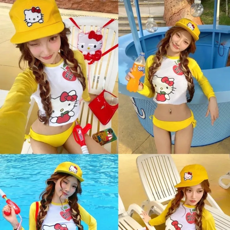 Hello Kitty Y2k Summer Female Baseball Hat Vintage Embroidered Cap Anti Sun Protection Big Brim Duck Tongue Hat Women Outdoor