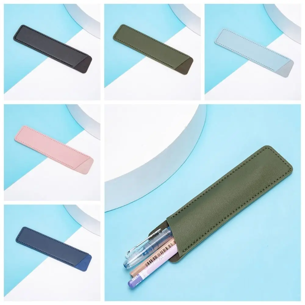 

Pencil Case PU Leather Leather Pen Bag Handmade Soft Pen Protective Bag Vintage Holder Pen Sleeve Pouch Crafts