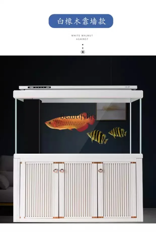 Large aquarium living room feng shui lucky under filter bottom filter water free super white arowana tank