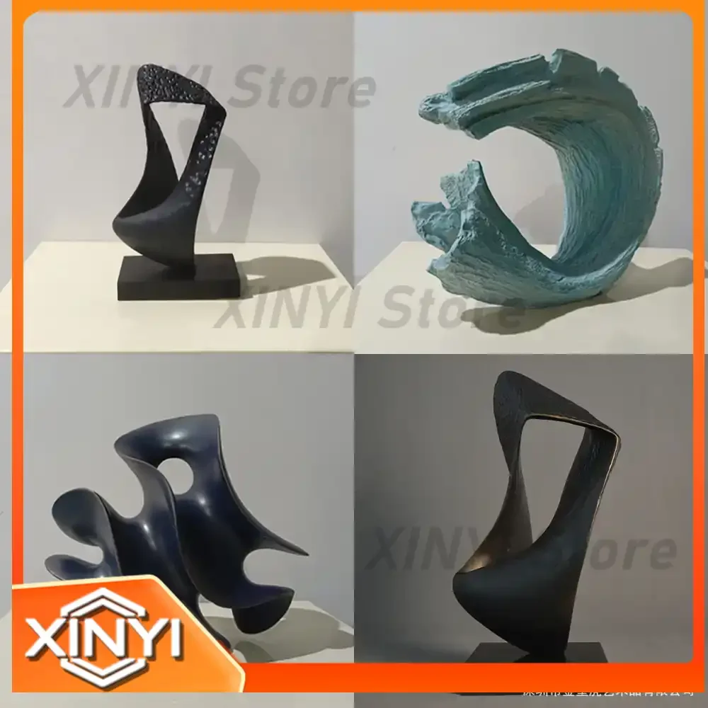 Abstract Resin Mini Sculpture for Model Home Villa Office Desk Decor 3D Modeling Elegant Texture Free Shipping