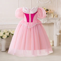 Baby Girls Peach Princess Dress Toddler 1st Birthday Party Dresses Girl Tulle Tutu Gown Kids Puff Sleeve Holiday Weekend Costume