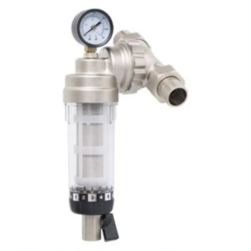 

ABLQ Whole House Central Filter High-Flow Tap Water Filter Reusable Sediment Water Filter Nickel-Plated 6-Point Joint