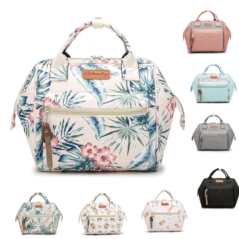 

New Multi-functional Mommy Bag Cute Printed Pattern 2024 Fashionable Simple Tote Bag Diaper Maternity Outdoor Casual Women's Bag