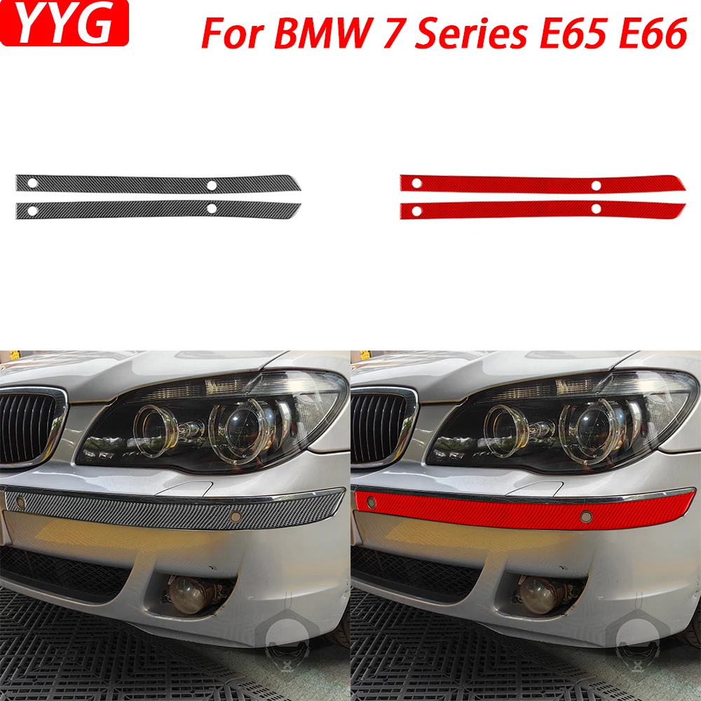 

For BMW 7 Series E65 E66 2002-2008 Real Carbon Fiber Front Bumper Panel Decorative Strips Car Decoration Accessories Sticker