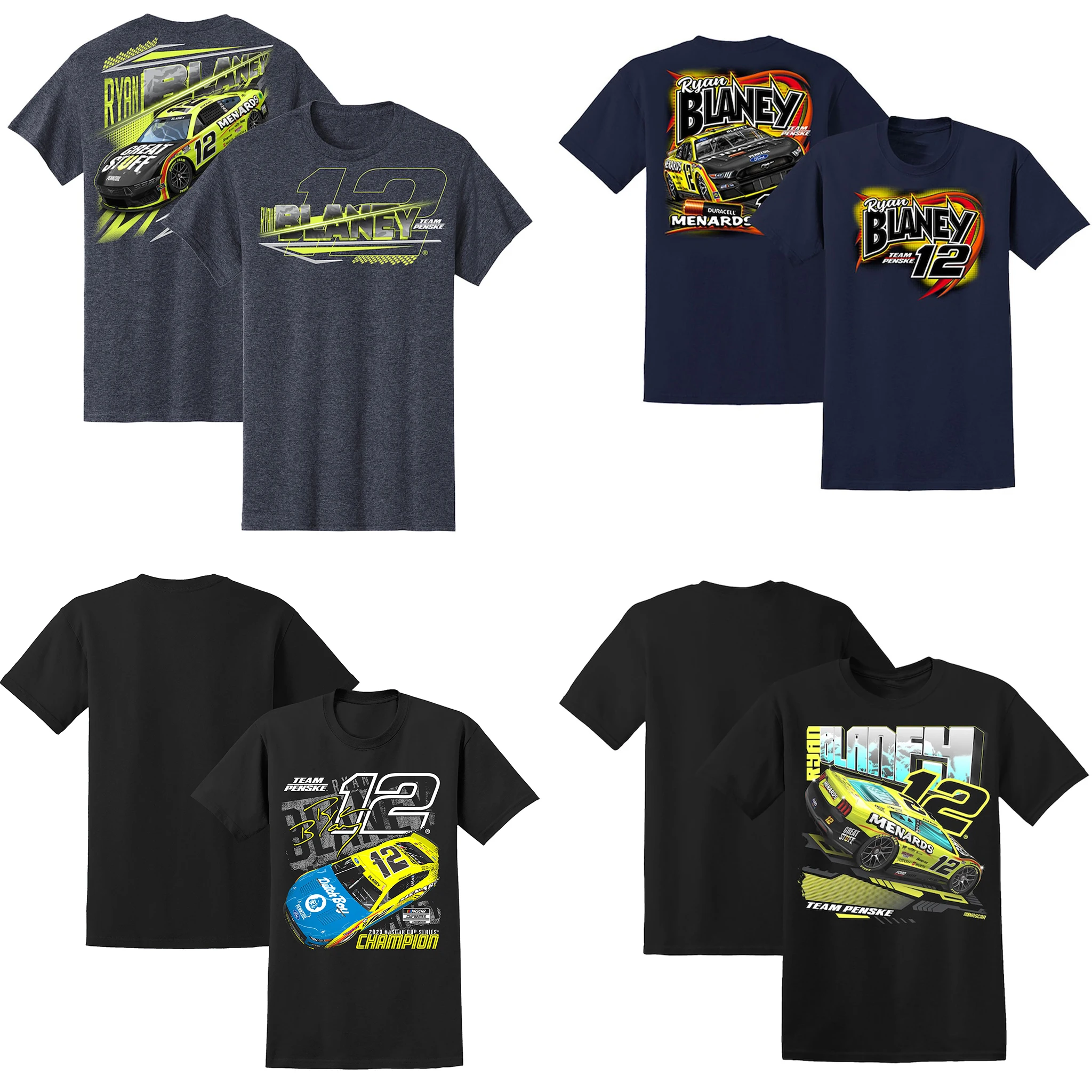 Ryan Blaney 12 Motor Sports Racing Men's Athletic Lightweight Cotton Classic Short Sleeve Crewneck T-Shirt Tee Shirt