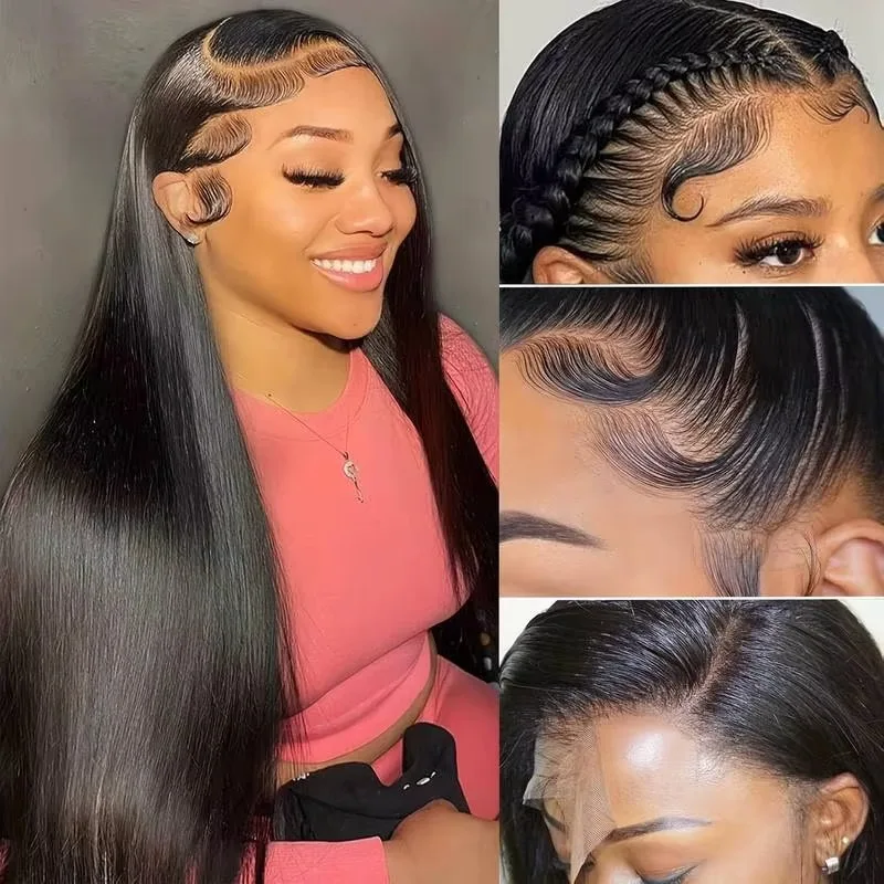 40 بوصة الباروكات الطبيعية 13x4 العظام شعر طبيعي مفرود الباروكات 200 الكثافة 13x6 HD الدانتيل الباروكات الأمامية شعر الإنسان قبل قطعها للنساء