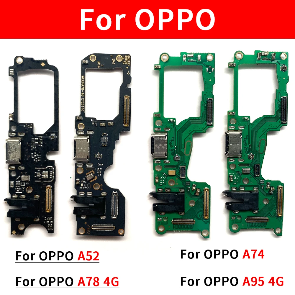 USB Charging Port Board Flex Cable Connector Parts For Oppo A52 A55 A93S A56 A57 A97 A58 A74 A76 A78 A95 4G Reno 6 Lite