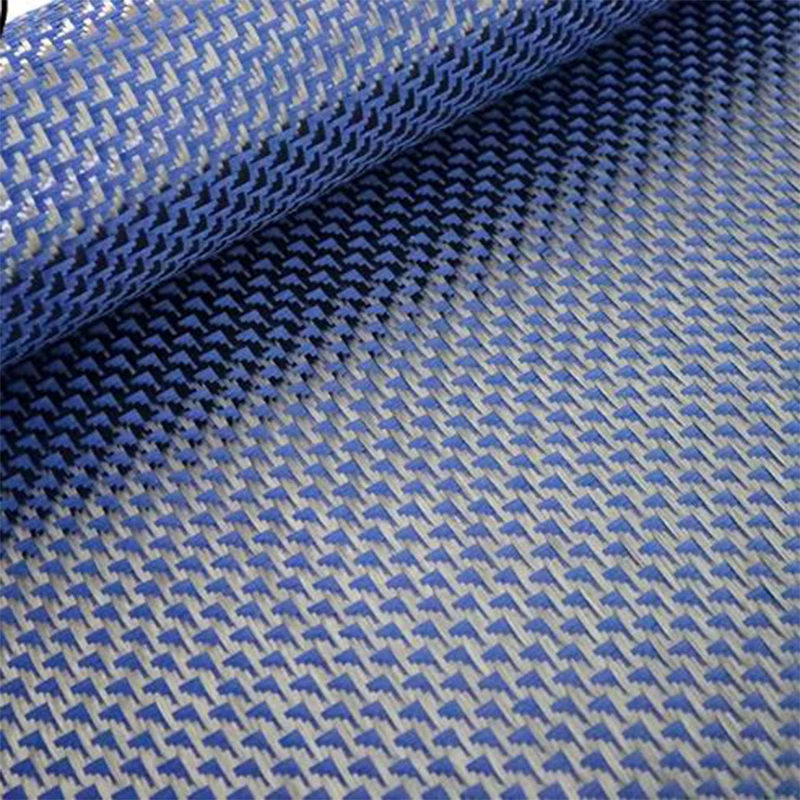 Kafu Kevlar carbon blue aramid fiber blended woven fabric aircraft jacquard pattern parts modified DIY surface decorative fabric