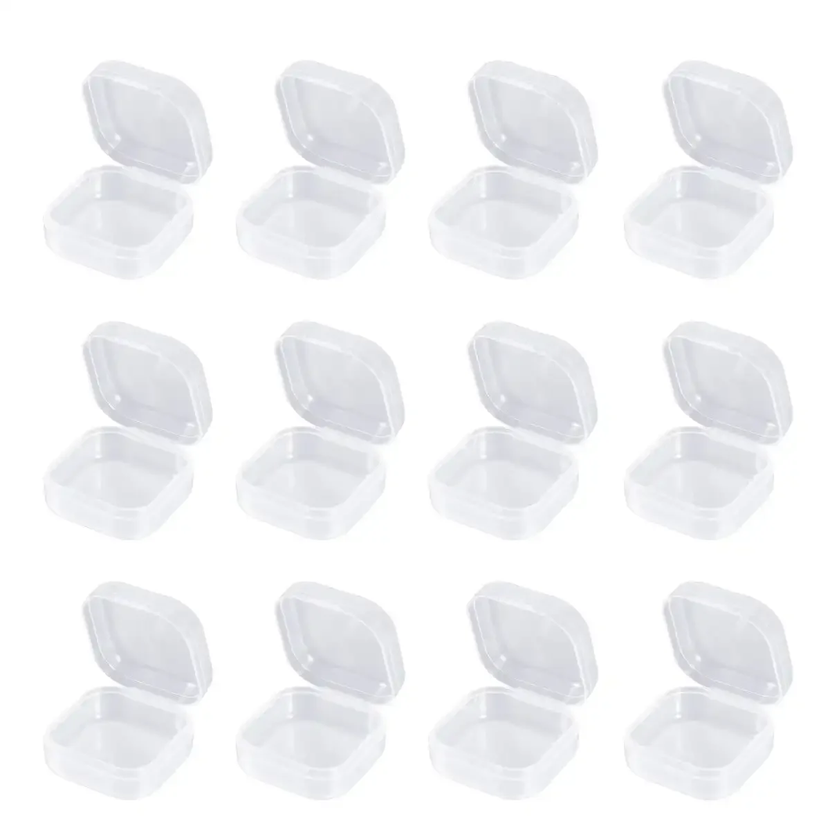 

Box Storage Mini Boxes Containers Square Empty Jewelry Bead Lidded Beads Hinged Clear Case Earplugs