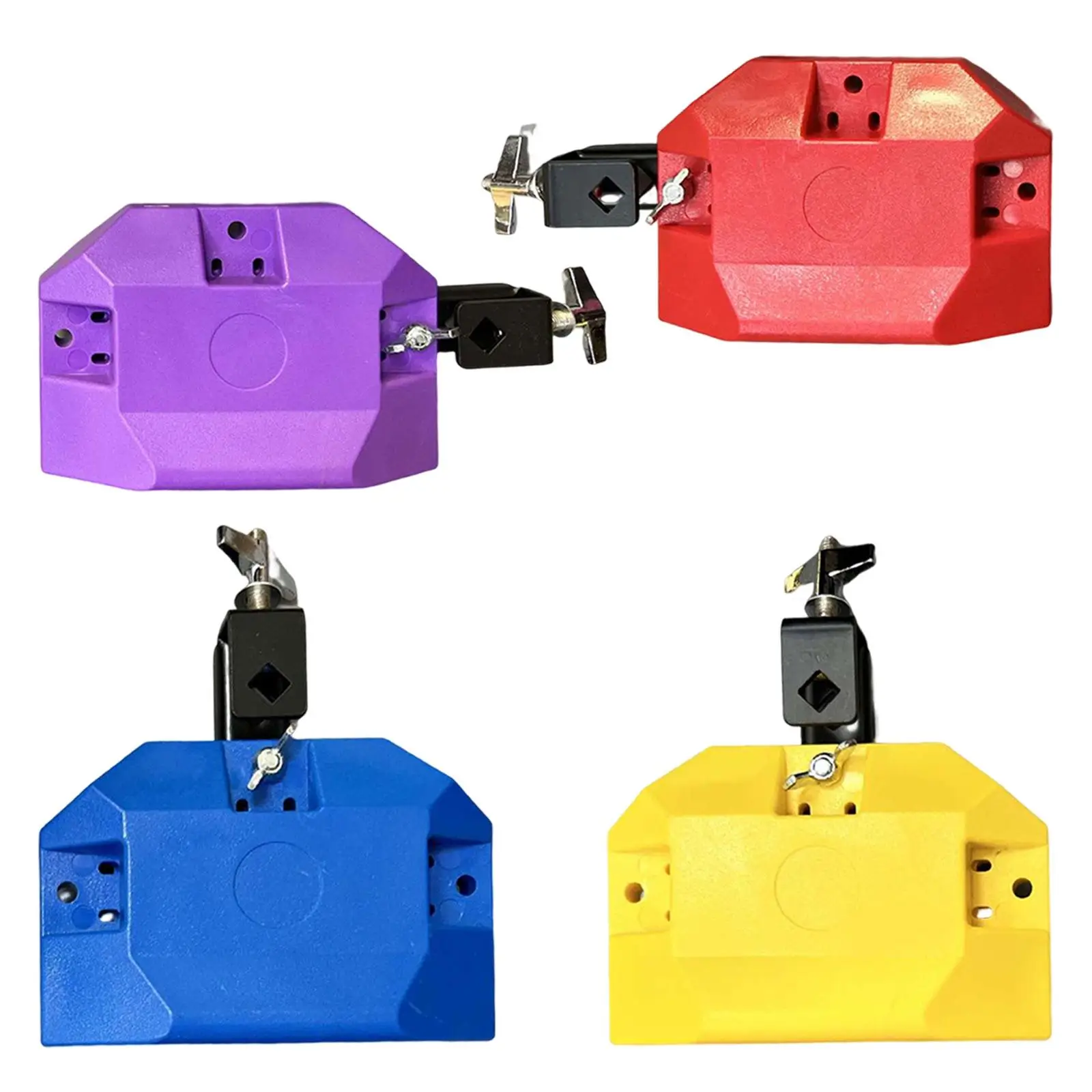 Low High Pitched Musical Percussion Block Noisemaker Adjustable Mount Bracket Latin Drum Instrument Cow Bell Block