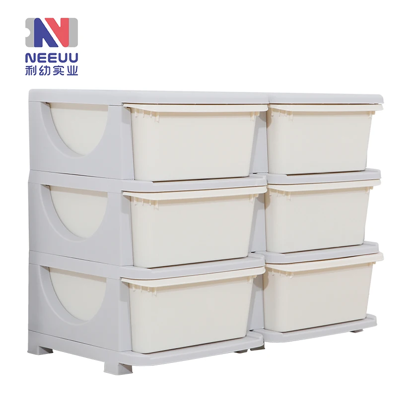 Kids furniture custom plastic movable baby chest corner cupboard rack drawer toys storage children cabinets for Kindergarten use