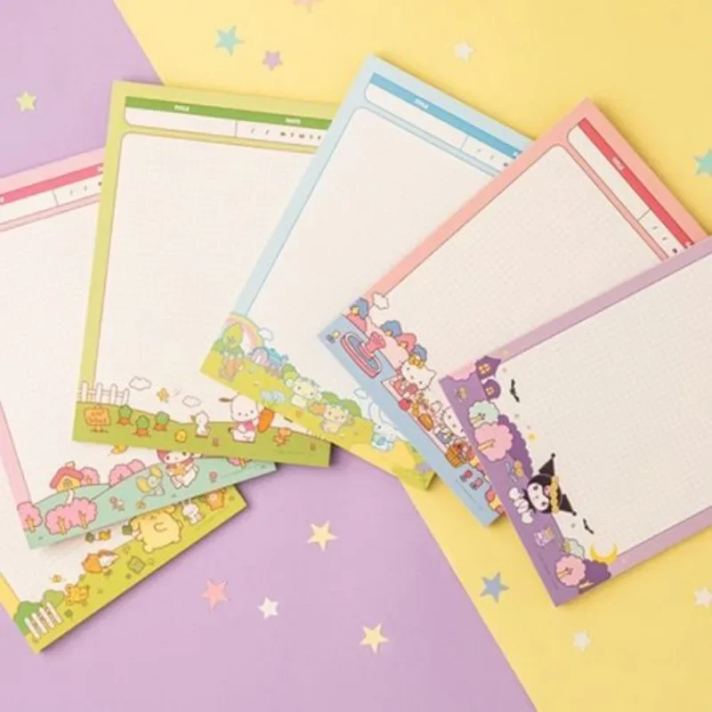 Sanrio Kawaii Hello Kitty Book Cinnamoroll Kuromi Mijn Melodie Cartoon Schattig B5 50 Pagina \'S Raster Notitieblok Student Ins Anime Briefpapier